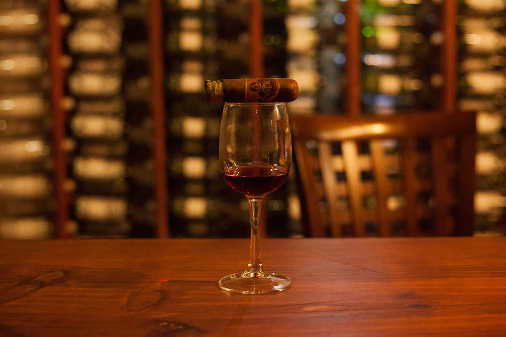 Serie V Melanio LE 2021 and Anysbos wine pairing in a hidden cellar