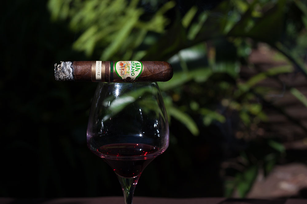 San Lotano Requiem Habano Robusto red wine winter Pairing